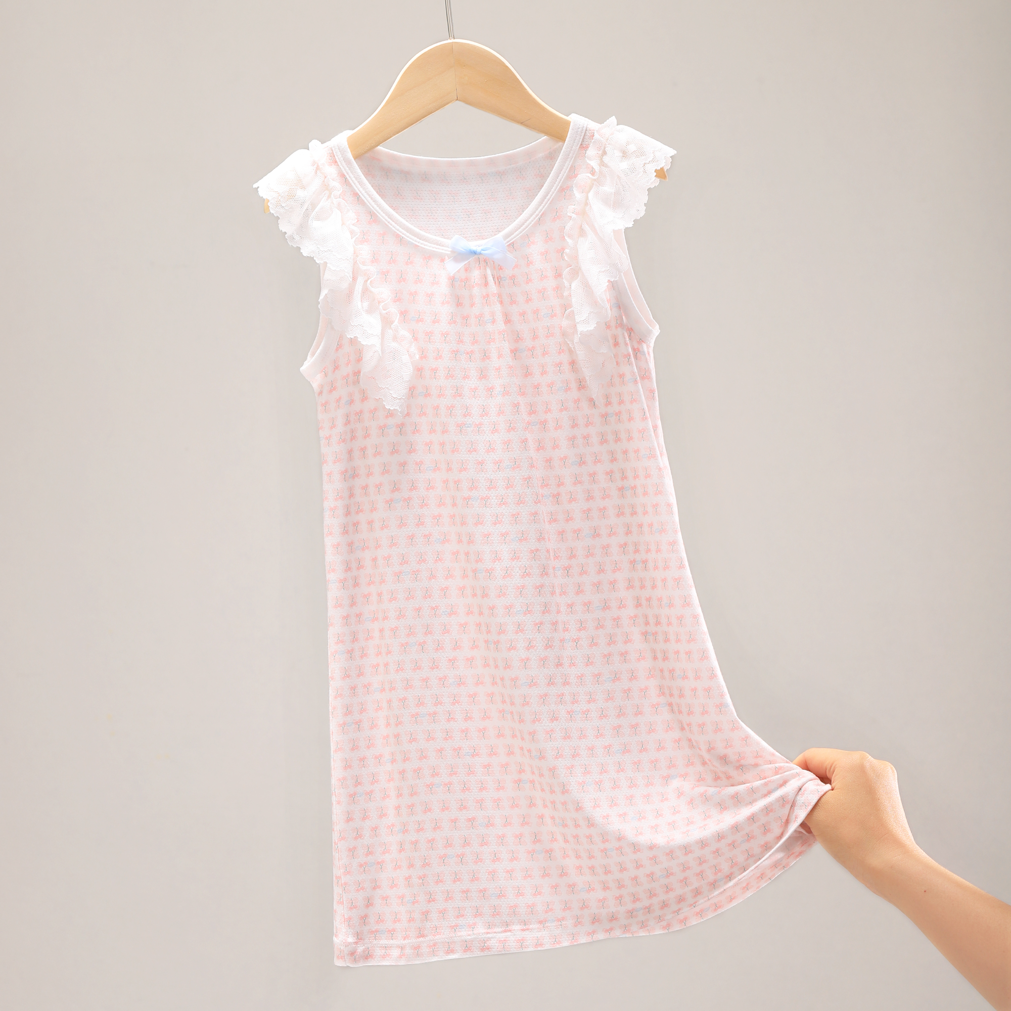 女童睡裙冰丝薄款宝宝网眼背心裙儿童夏季2025新款公主睡衣 1498