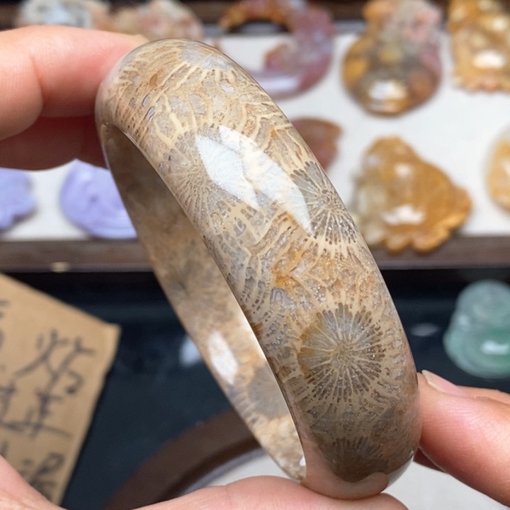 硅化珊瑚（珊瑚玉）手镯未镶嵌59