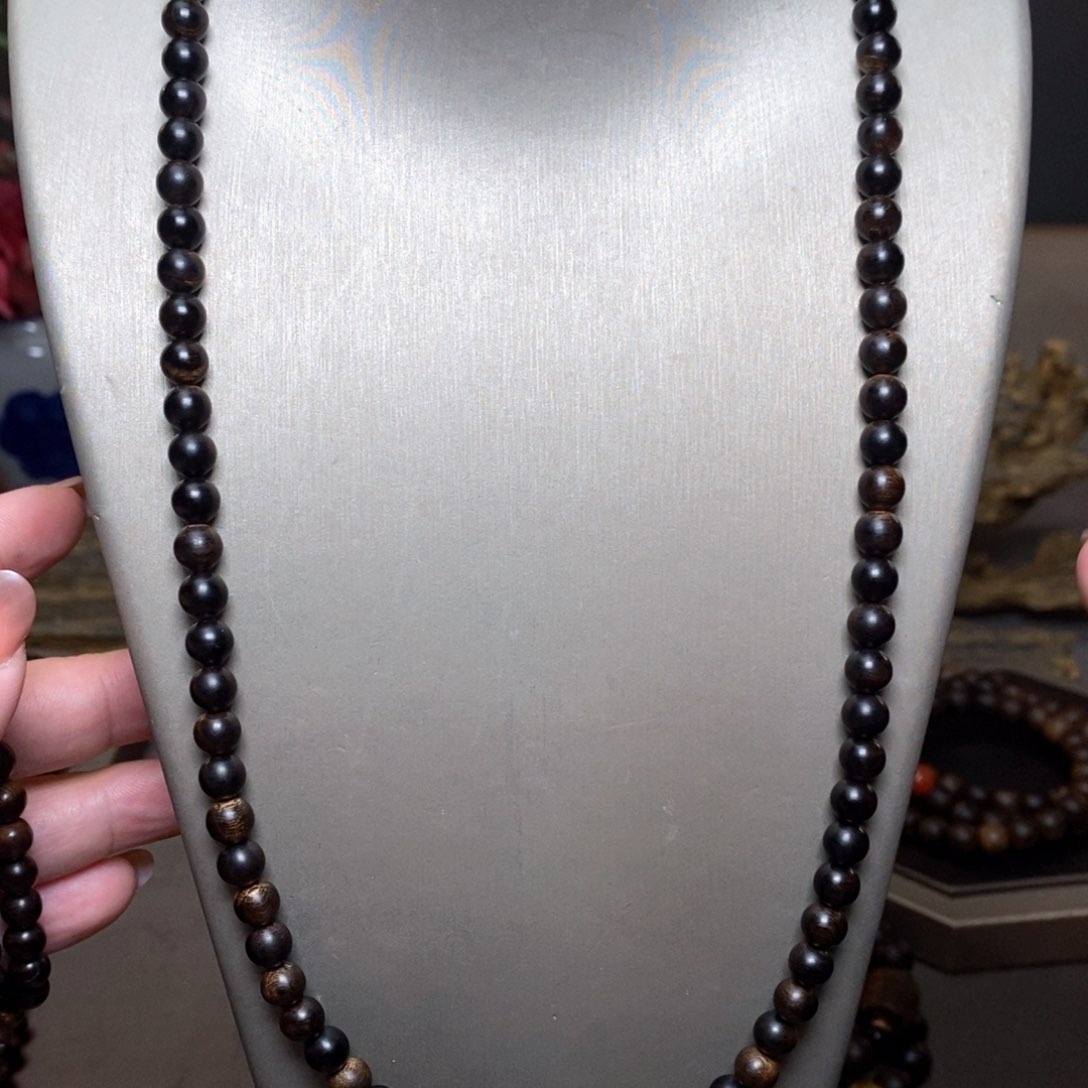 沉香手串越南芽庄白棋楠瘤疤06×108