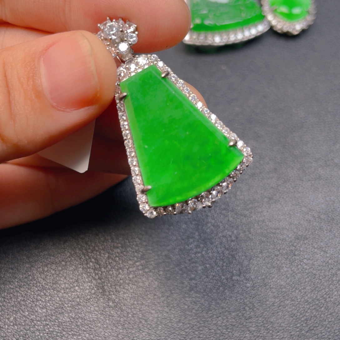 翡翠银S925镶嵌吊坠(不含链)