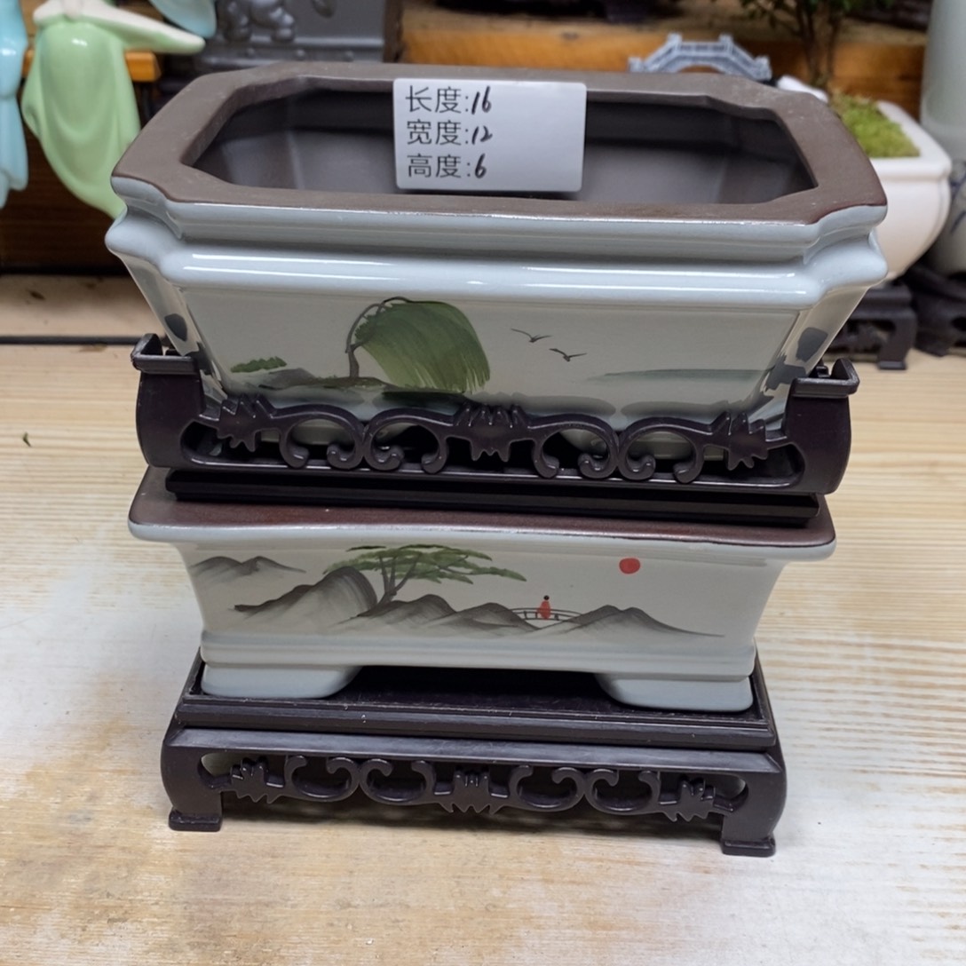 紫砂陶瓷艺术花盆陶瓷