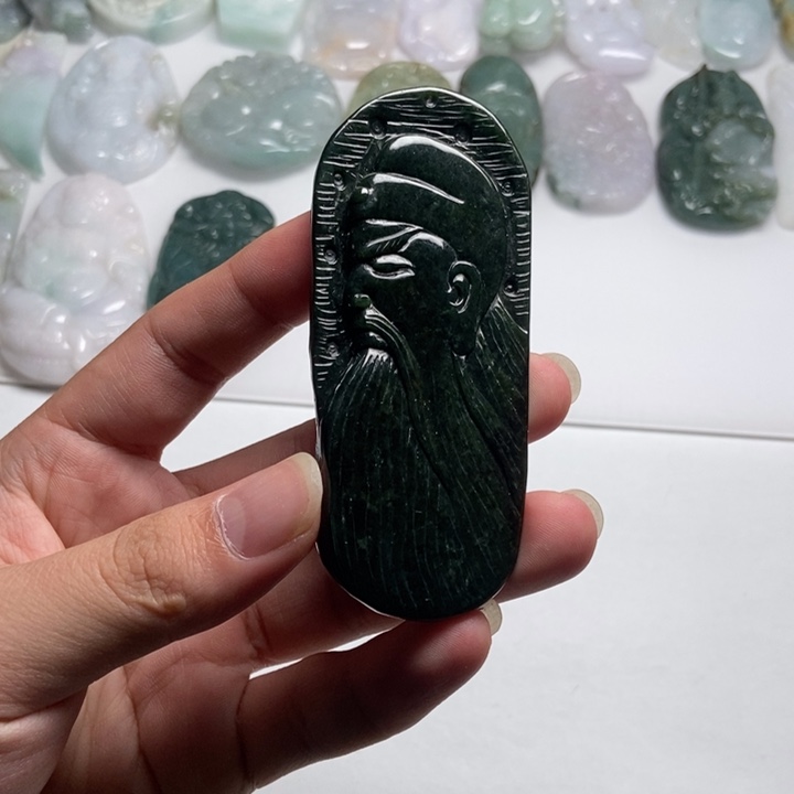 翡翠未镶嵌颈饰关二爷27