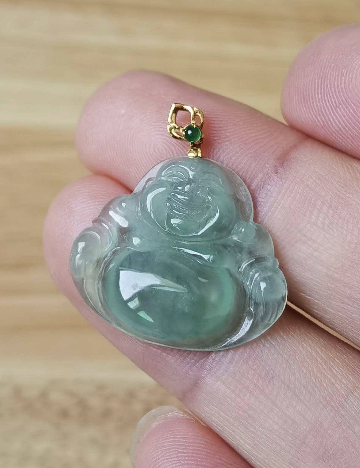 （87）冰透翡翠笑佛吊坠