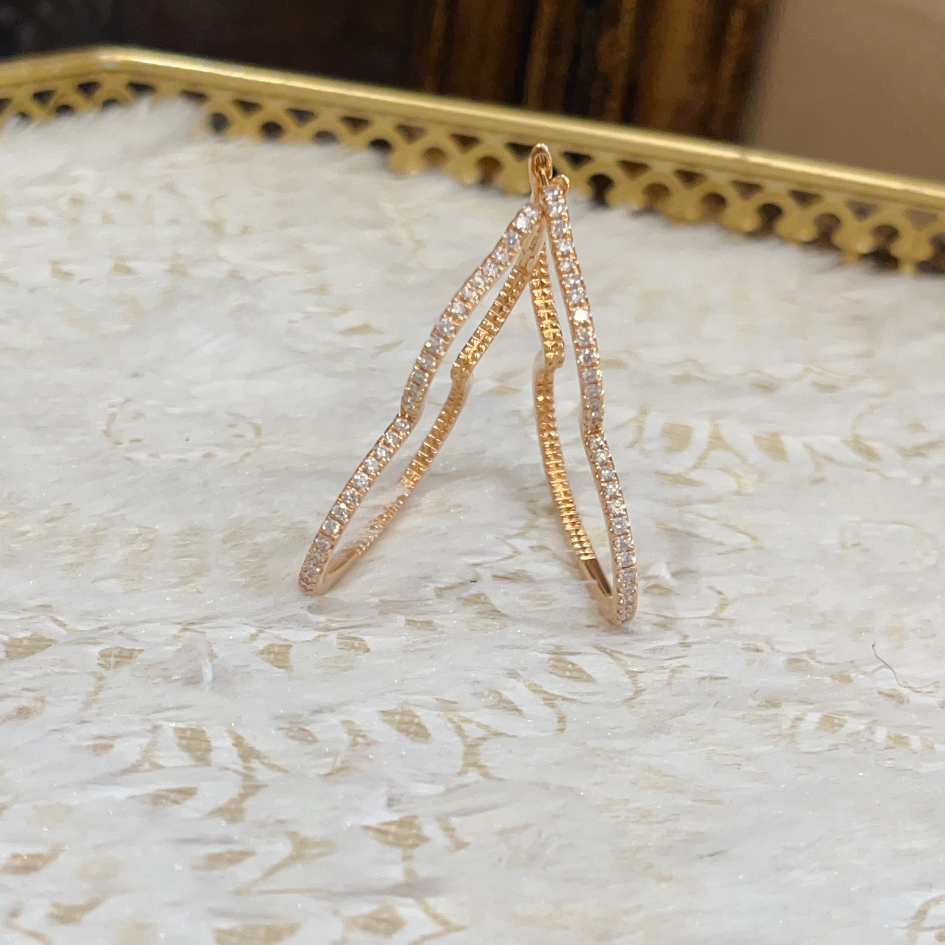 99新 Qeelin 99新  大葫芦耳饰  玫瑰金 