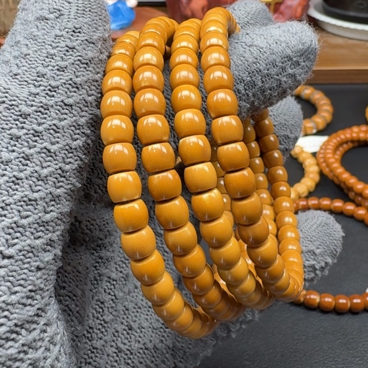 核桃手串/手链5.8老挝核尖直切单圈微白