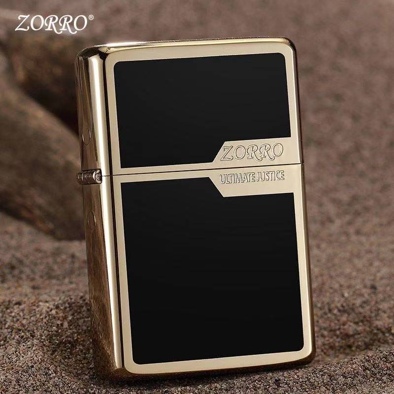ZORRO佐罗防风煤油打火机正品纯铜火机创意超薄防风个性定制送礼
