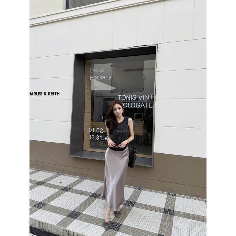 SJJ-SHANG【浮光】25早秋重磅醋酸45°斜裁柔光半身裙q134941p