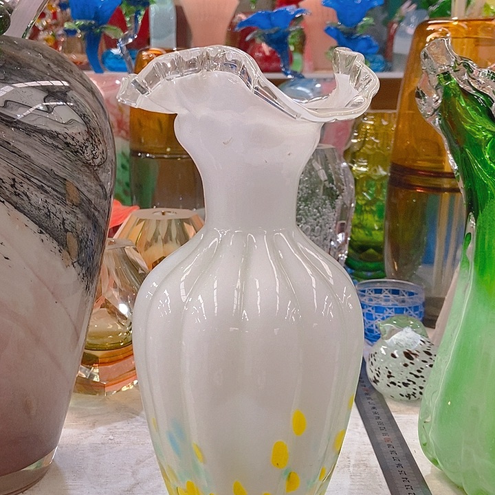 琉璃琉璃花瓶高28口4