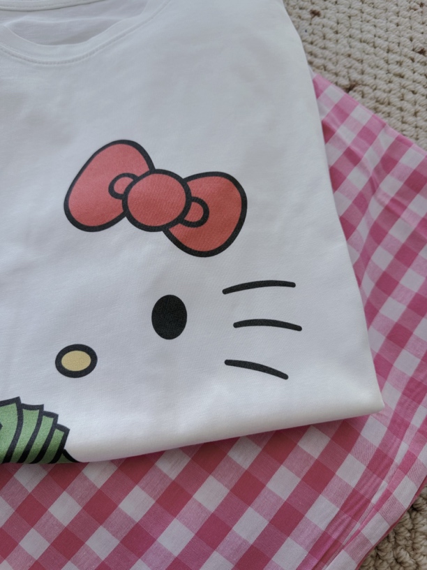 Kitty卡通圆领印花家居服套装两色