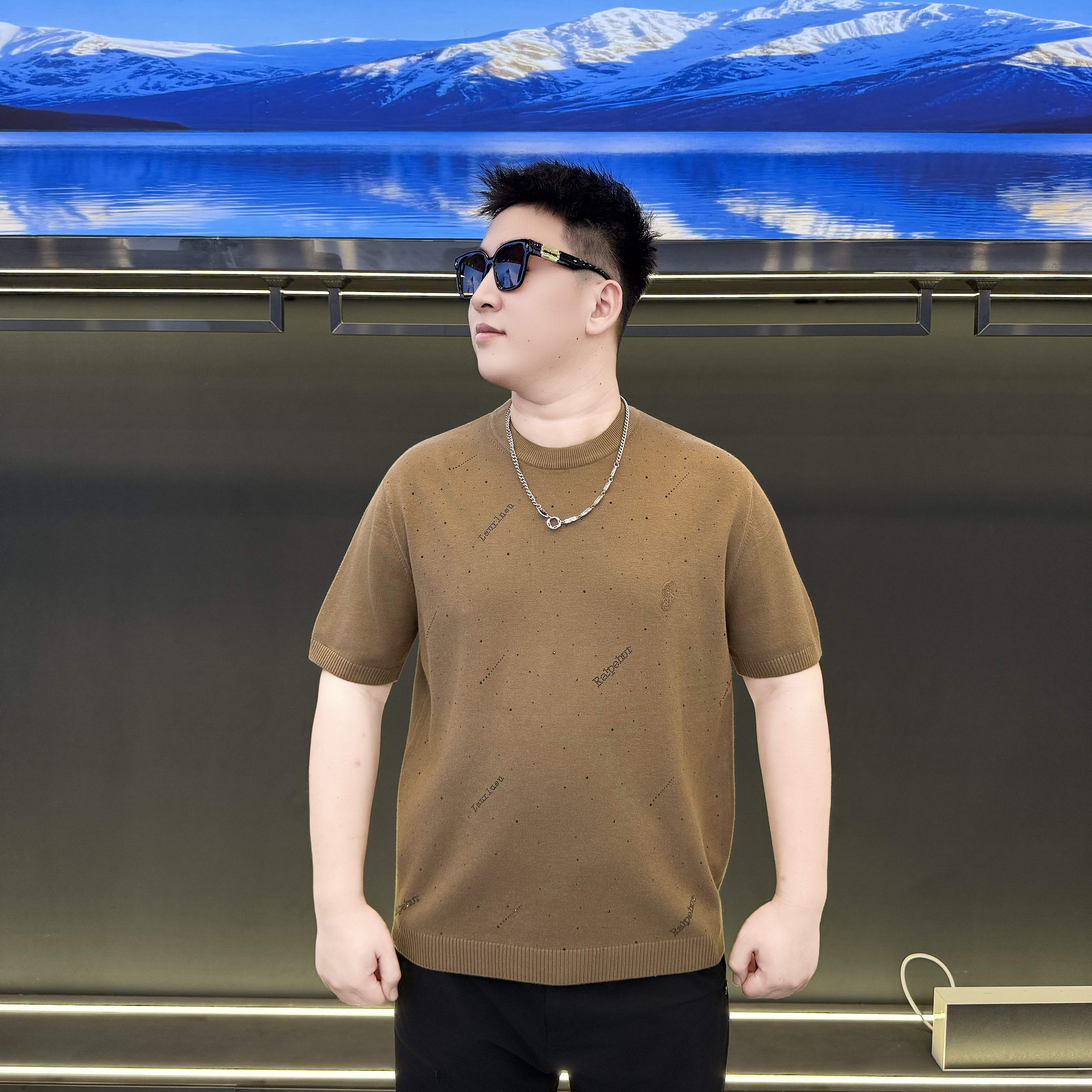 大码男装 奥钻烫钻 潮流时尚 毛衣T恤8898