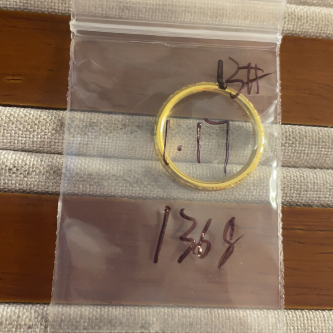克重1.17 13号 圆筒碎冰冰戒指 足金999