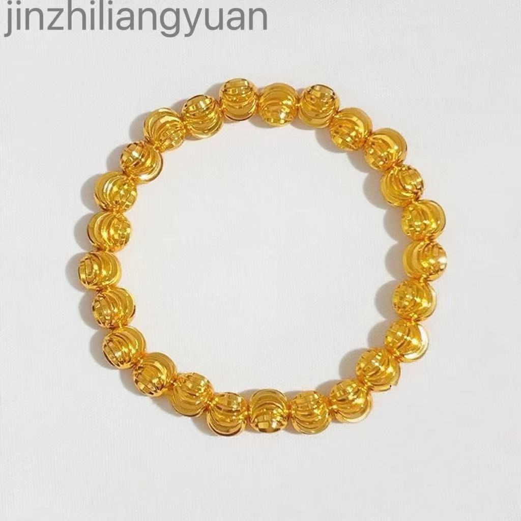 高定精工南瓜超闪刻面圆珠手链