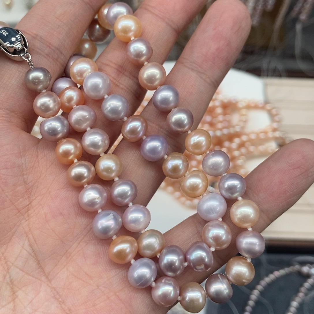 合金颈饰淡水珍珠糖果有螺纹