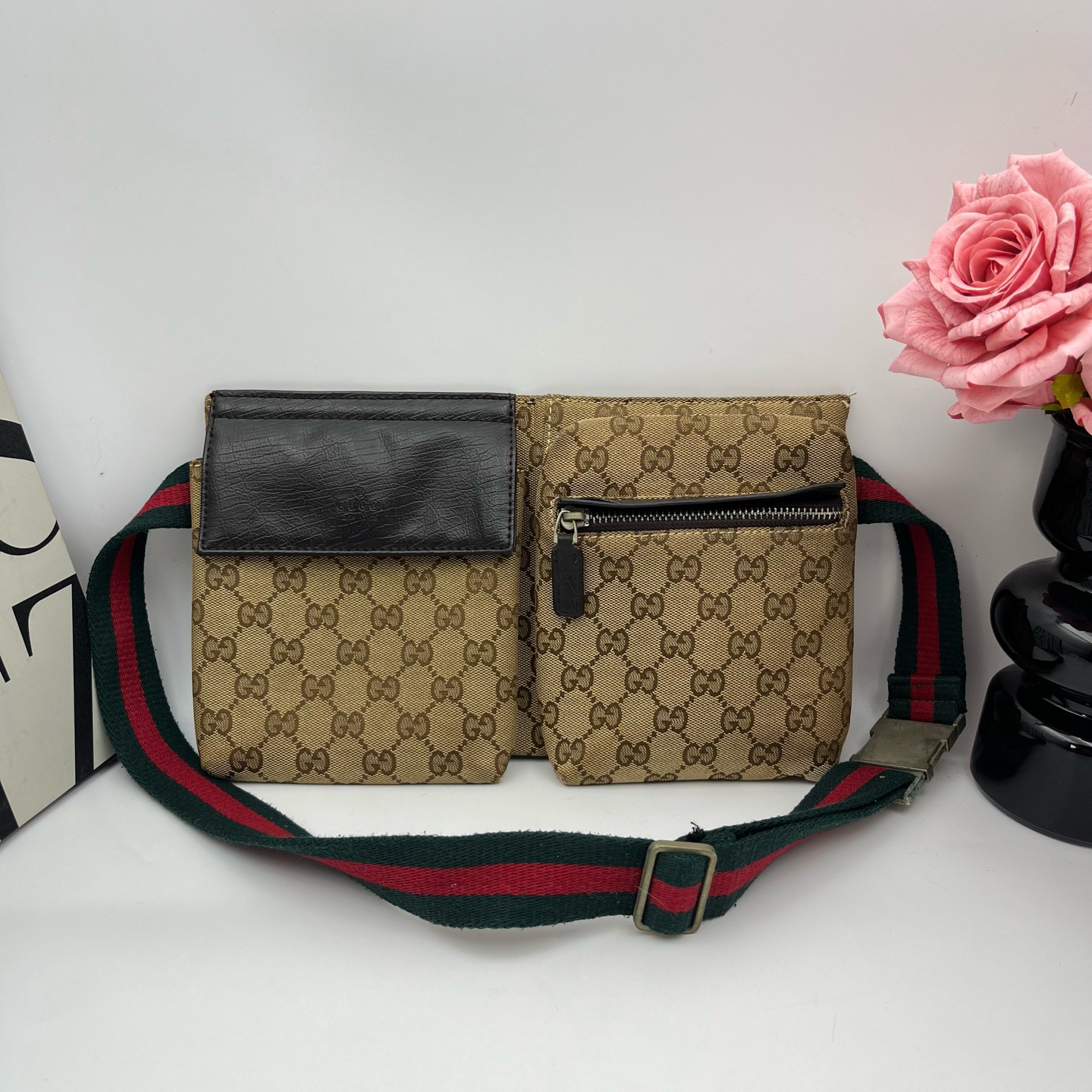 95新 GUCCI/古驰 古驰/Gucci老花帆布手提包 xy 7047