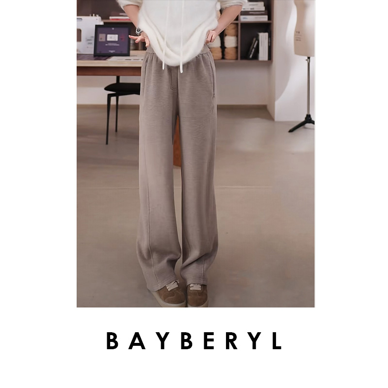 BAYBERYL老贝QQ裤*抓绒羊毛松紧腰拉链秋休闲裤XXK5I1303-10/12
