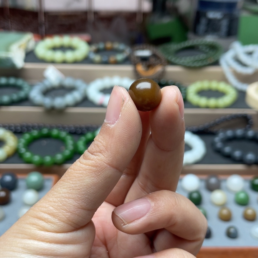 和田玉单珠12未镶嵌