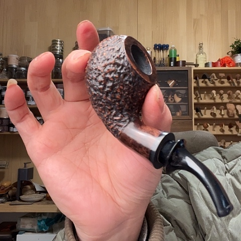 昌化石印石石楠木手工制作烟斗