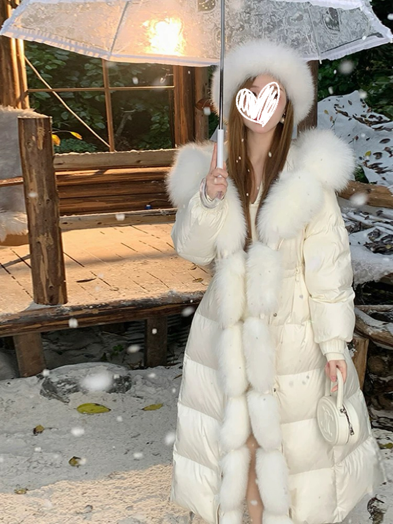 雪域精灵 加厚保暖外套 2025新款洋气时尚收腰中长