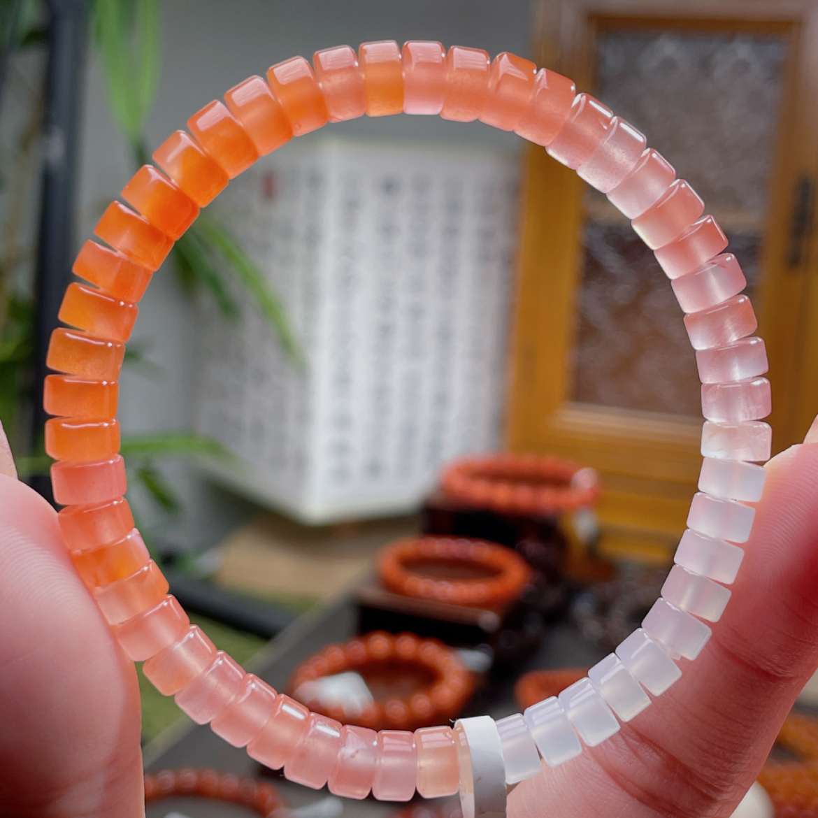 南红彩虹渐变直切 6+mm 3128