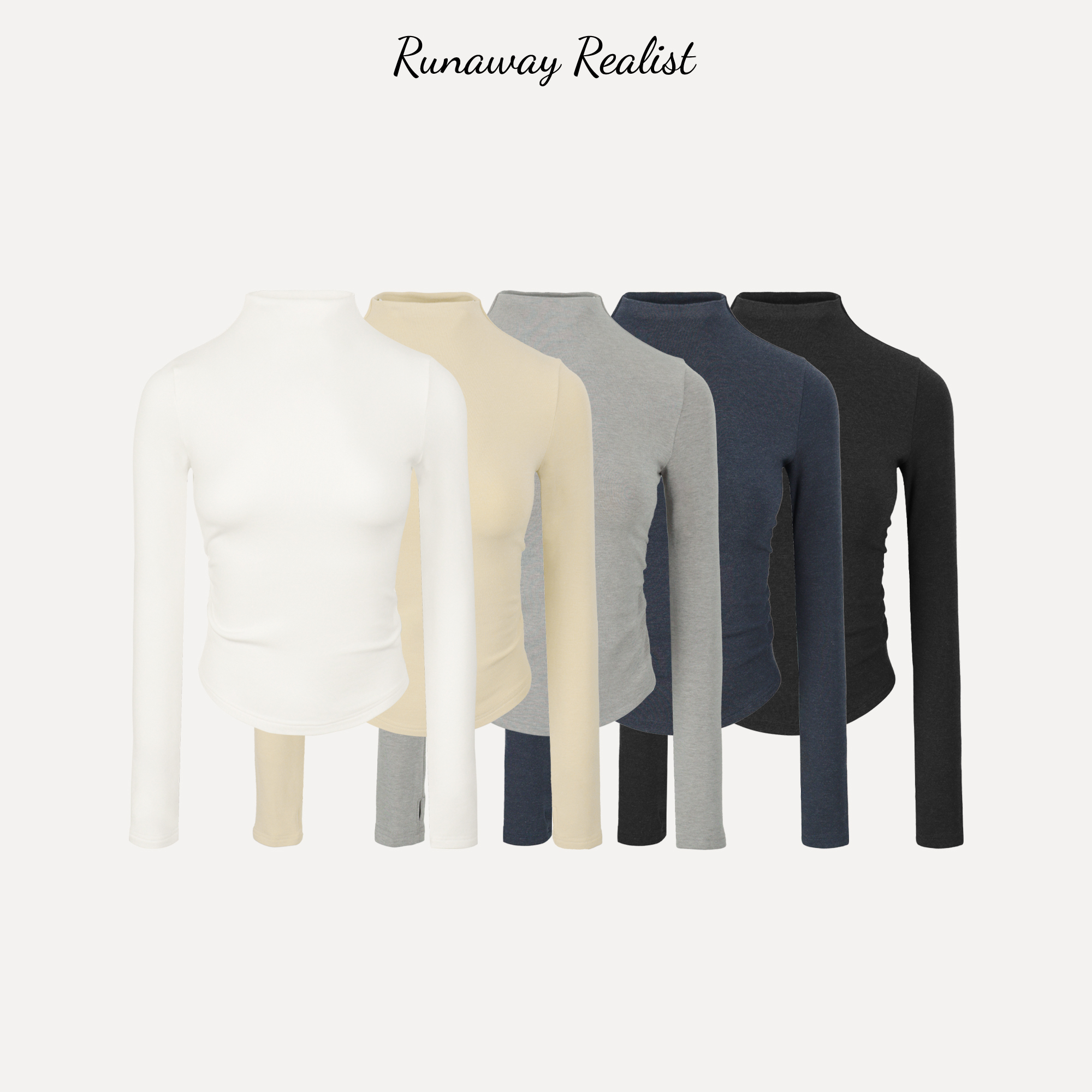 【RUNAWAY REALIST】冬日辣妹！自发热半高领紧身抓绒打底 S682