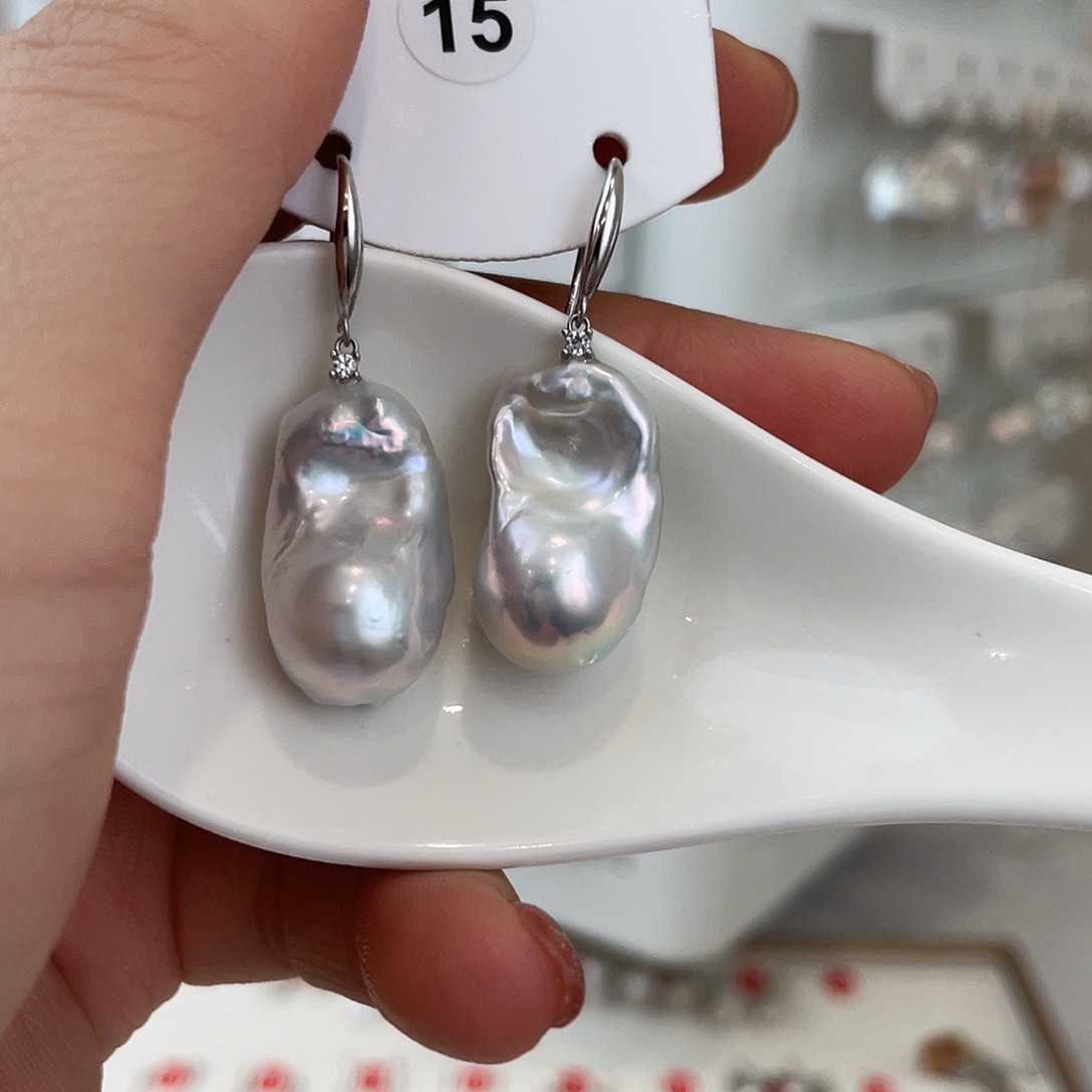 淡水珍珠天然珍珠巴洛克银S925镶嵌蜜**甜