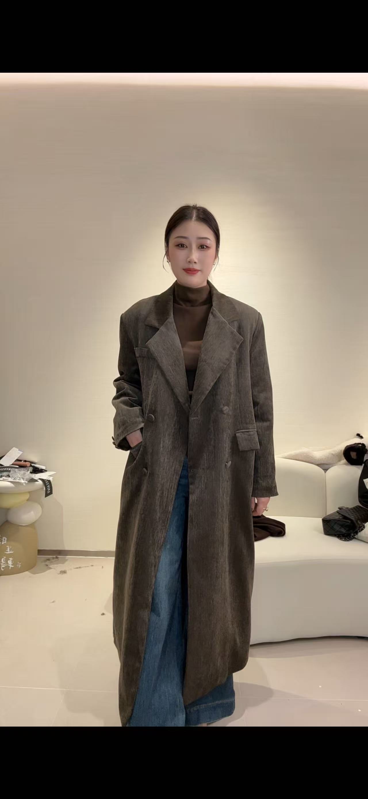 雪花绒加绒保暖纯色冬季长款外套（2557#）款
