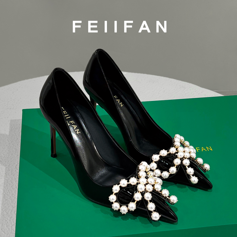 【现货】黑色高跟鞋2025春秋新款细跟高级感轻奢气质百搭单鞋女2613