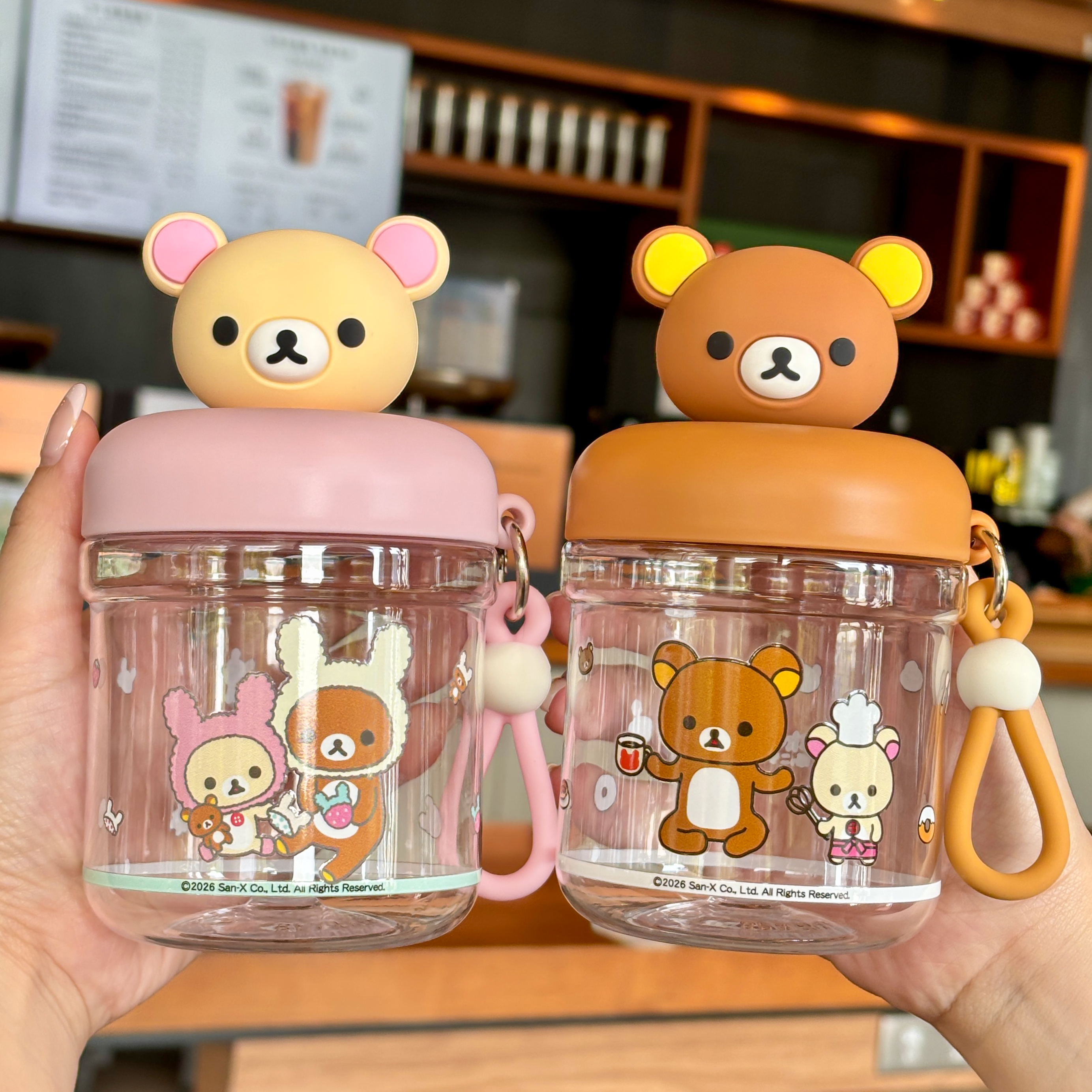 轻松熊水杯女生高颜值ins直饮杯可爱卡通随手杯便携tritan水杯