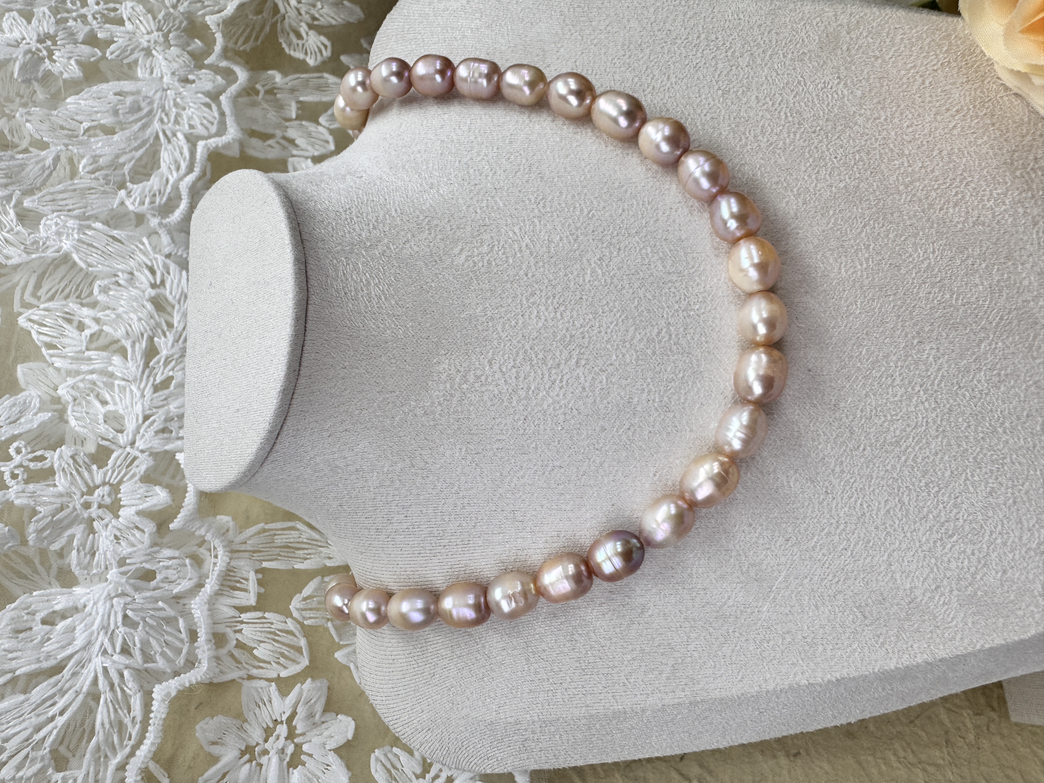 45【8-9毫米 紫色淡水无核珍珠项链时尚百搭气质经典】