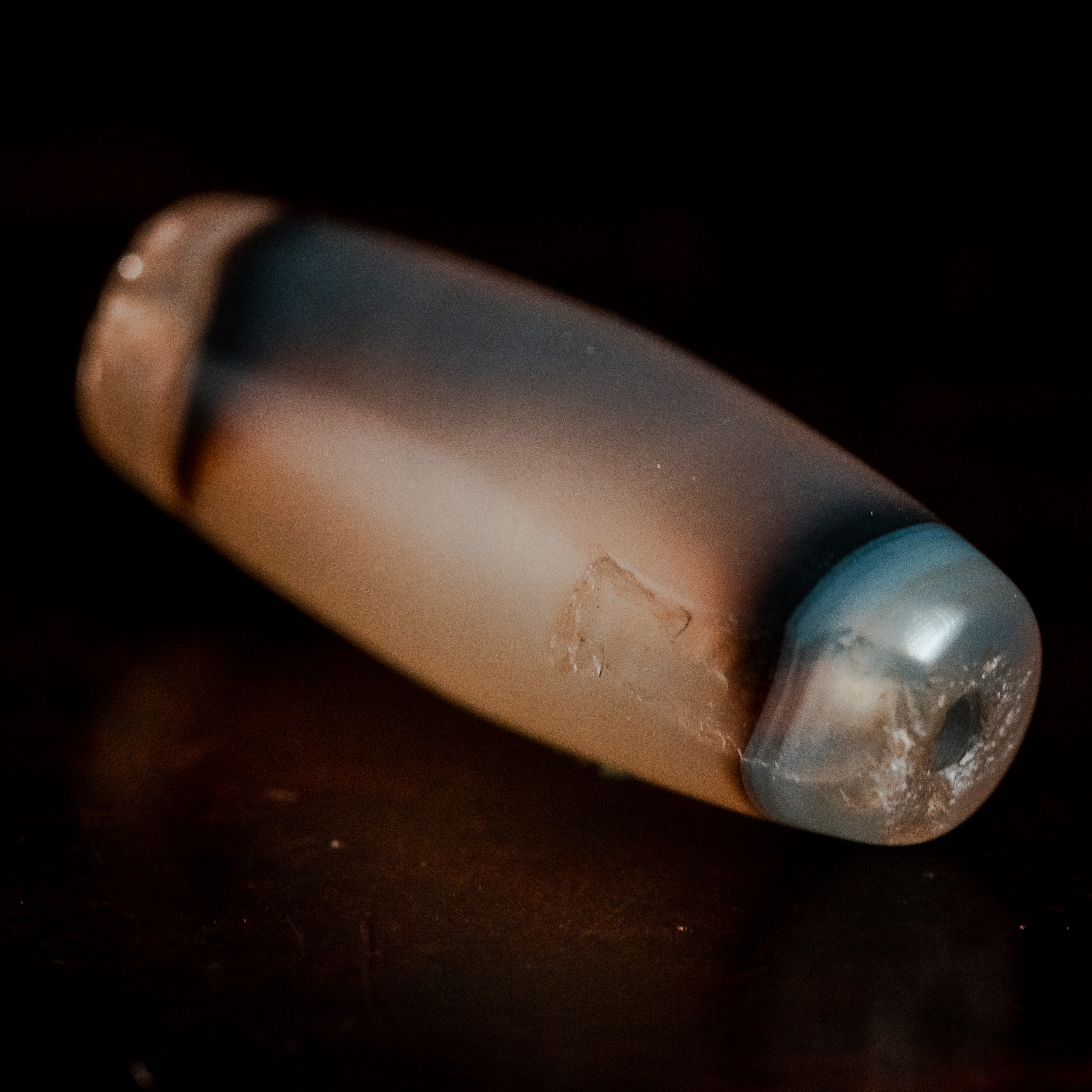 1867明代和田玉天地玛瑙珠2680