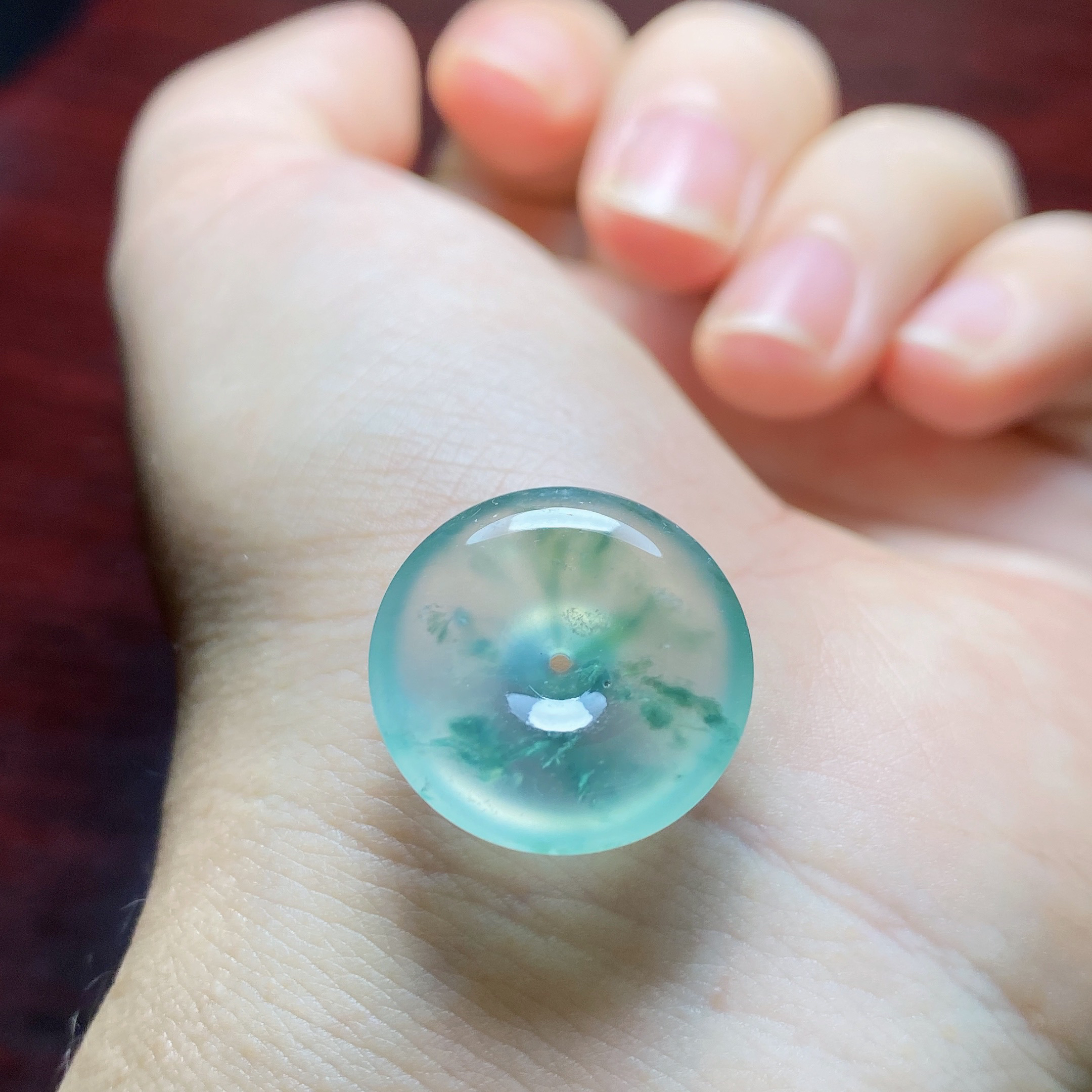 缅甸天然翡翠A货老种正冰飘花平安扣高品质精品吊坠18*5.0mm
