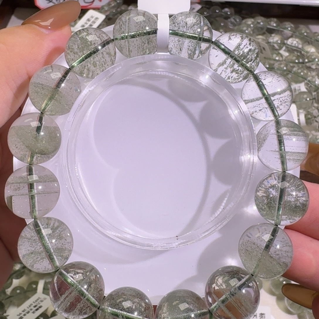 未镶嵌手链水晶绿幽灵13.5mm
