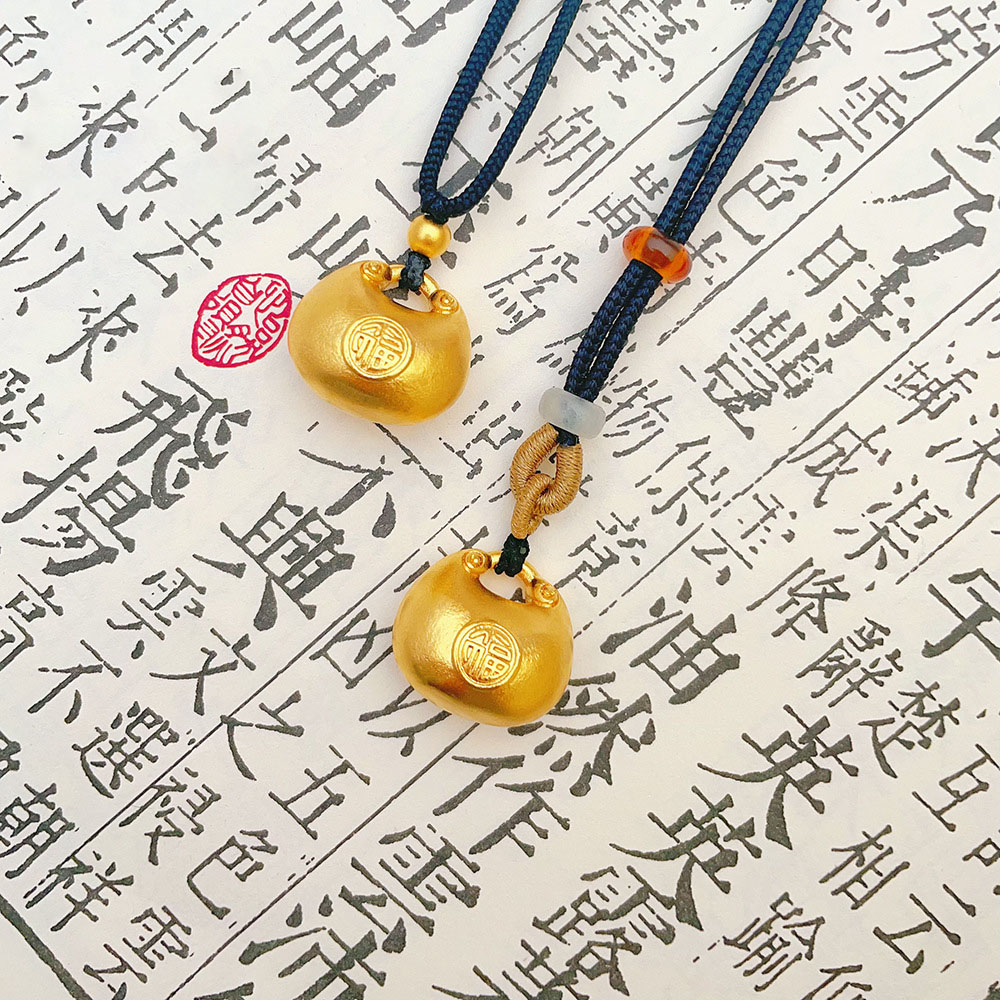 合金吊坠 新中式精品小胖福吊坠久不掉色实心小福袋挂坠福字元宝