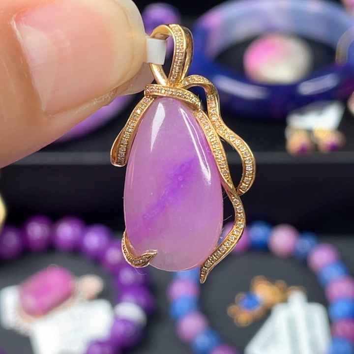 苏纪石（舒俱来）吊坠(不含链)18K金镶嵌