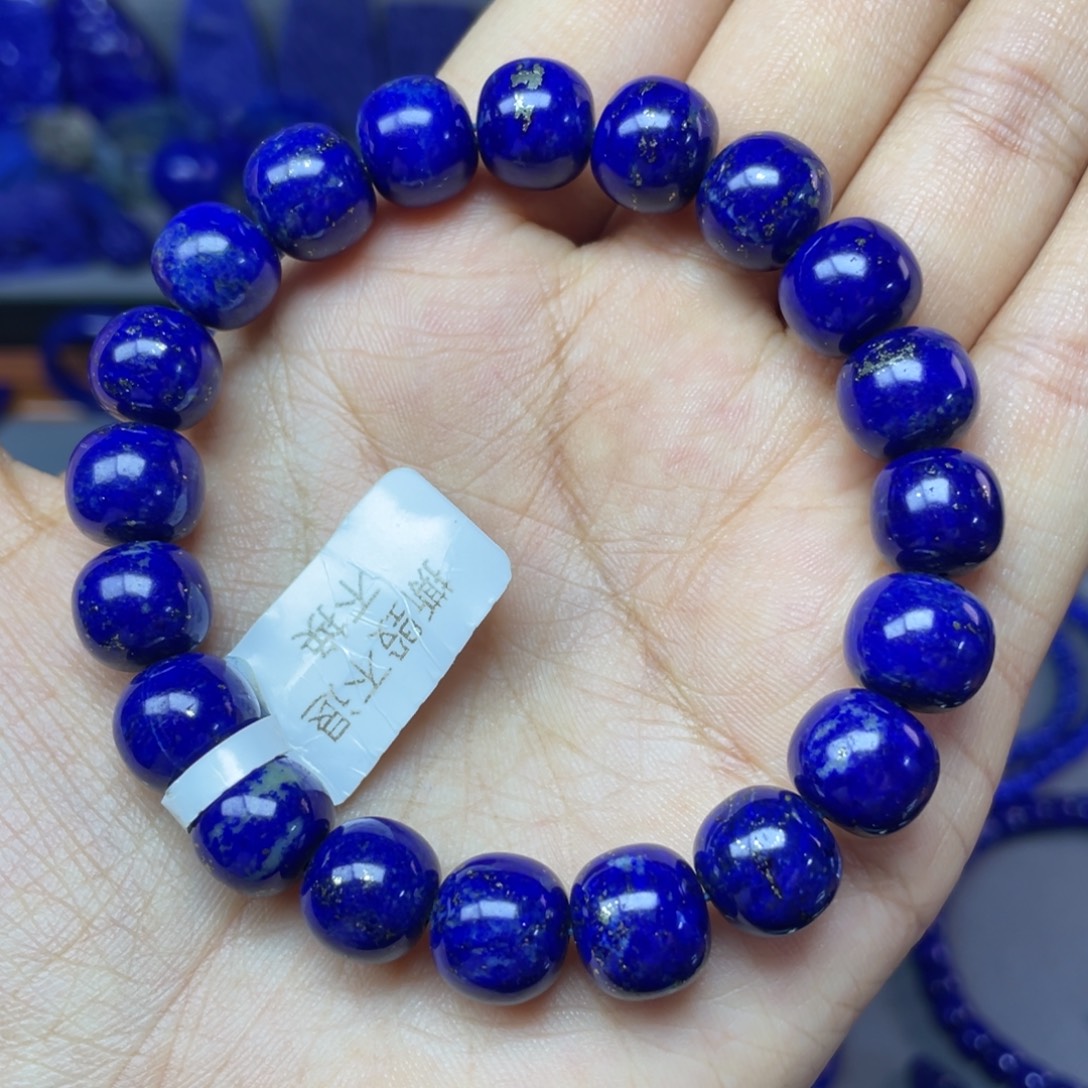 青金石未镶嵌10×9mm老型手串