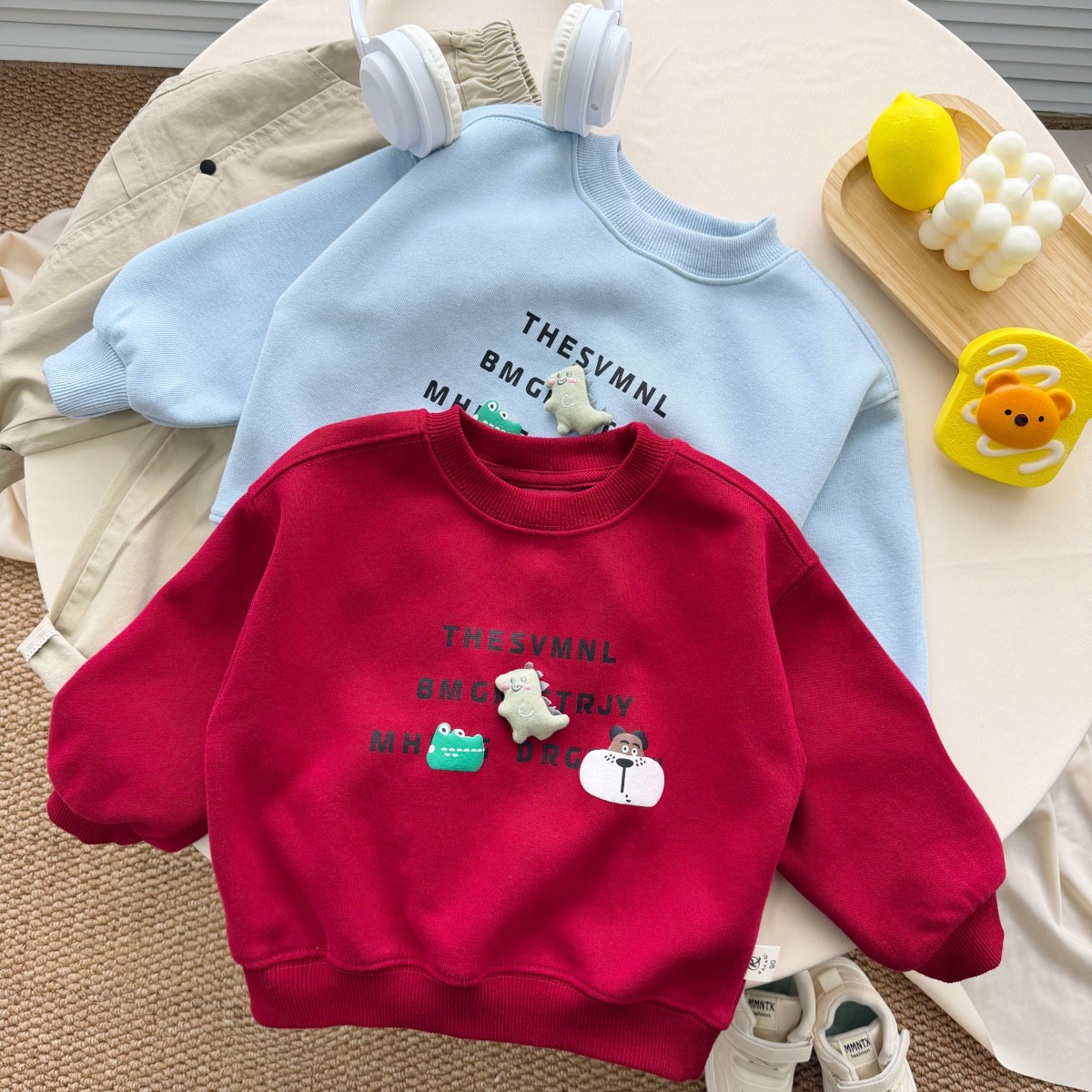 【春季新品】儿童装卫衣卡通小恐龙水印春秋单穿内搭萌潮洋气打底