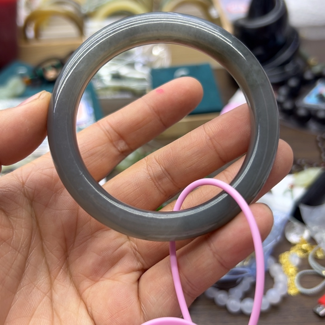 和田玉未镶嵌手镯57.8圈围495微瑕