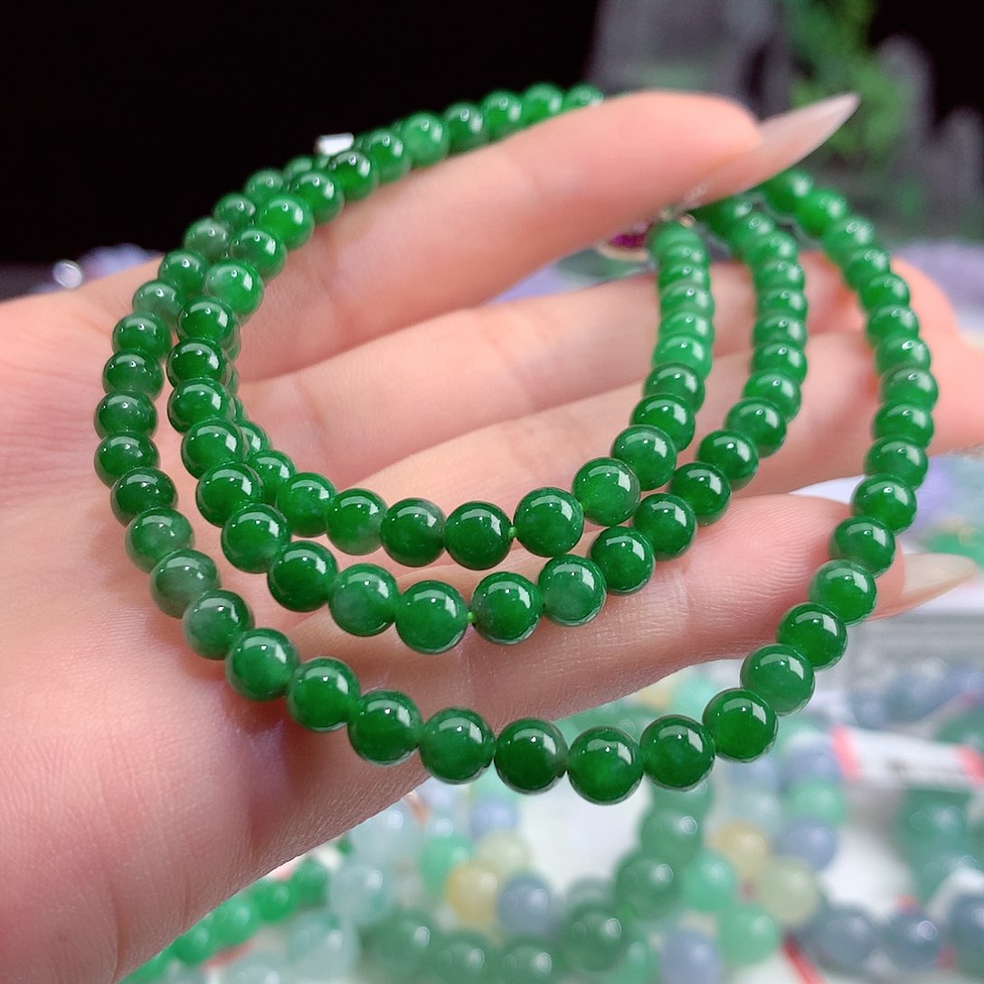 翡翠手链未镶嵌汪*°卡5.2