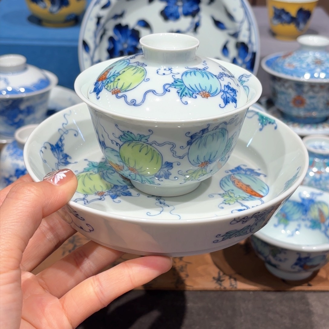瓷片手工手绘陶瓷茶具