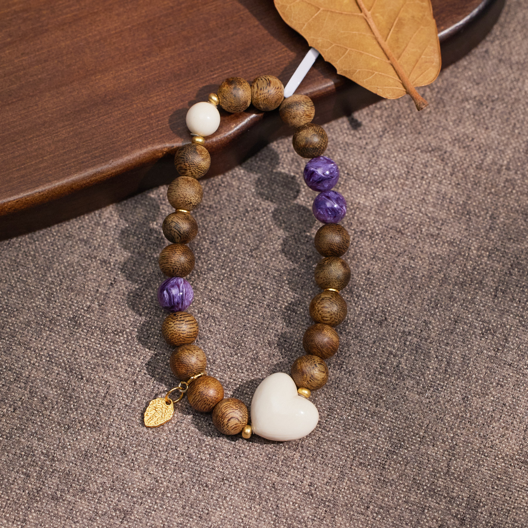 【龙虎山】爱心*猛犸手串*W8458