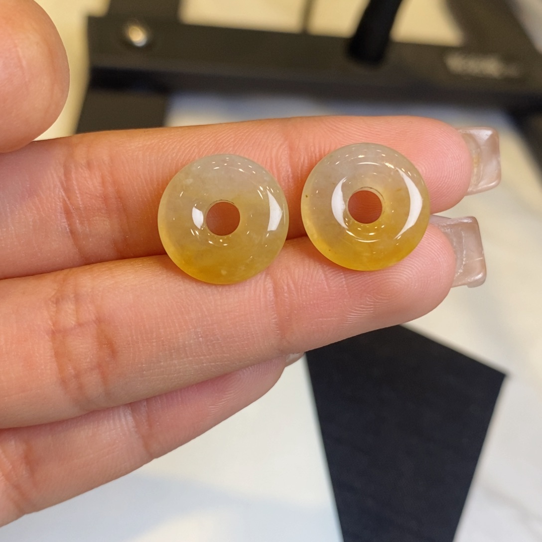 翡翠耳饰未镶嵌裸石甜甜圈