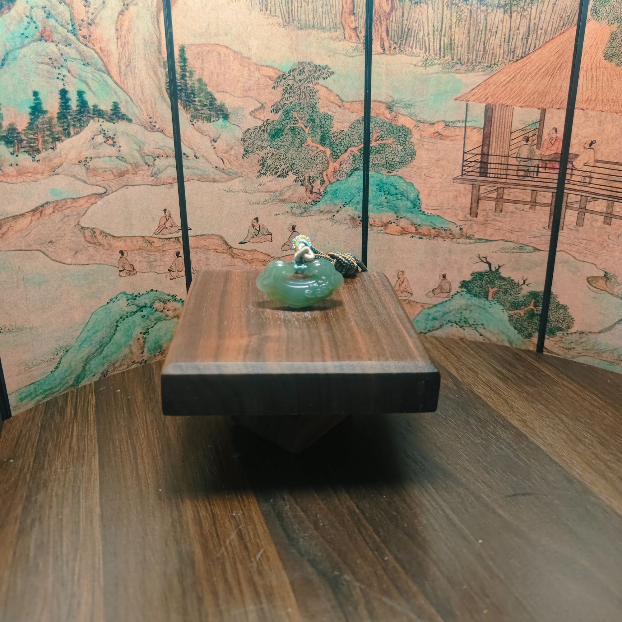 I和田玉平安锁吊坠0223