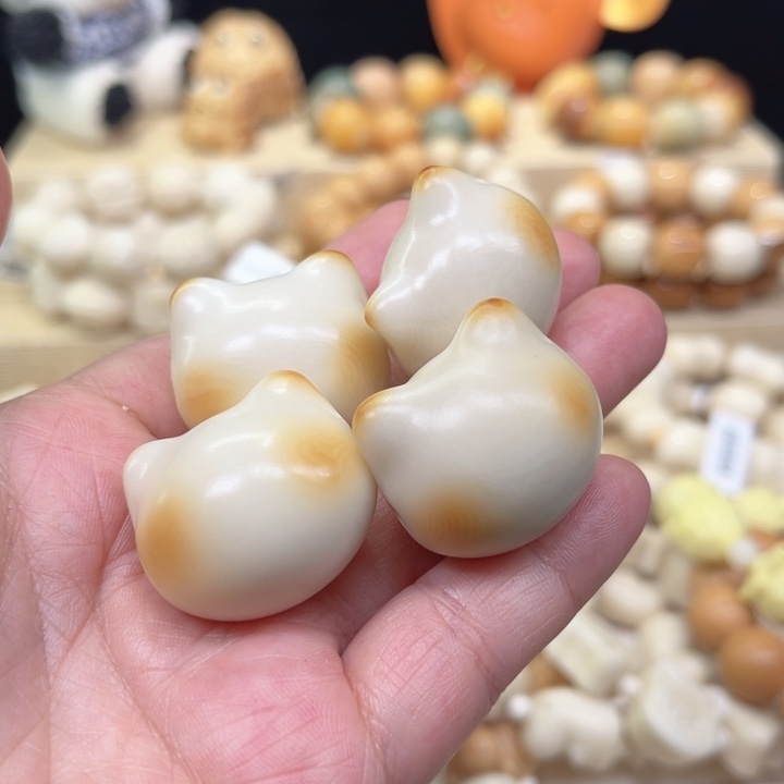 菩提根/象牙果手串象牙果猫头卡29 四颗微瑕1-25-150