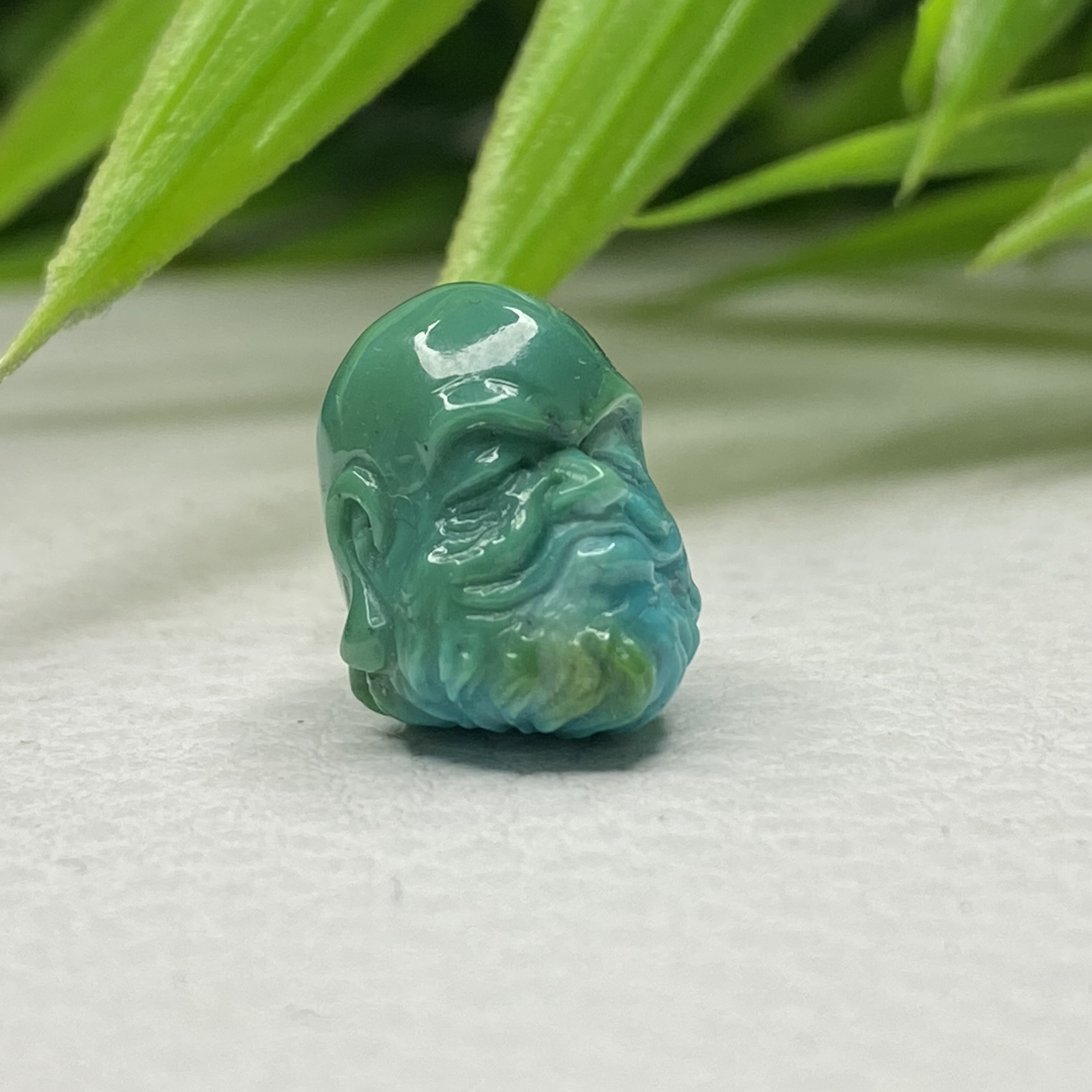 天然原矿绿松石达摩背云吊坠手串配饰10.4*13高瓷高色地大质检