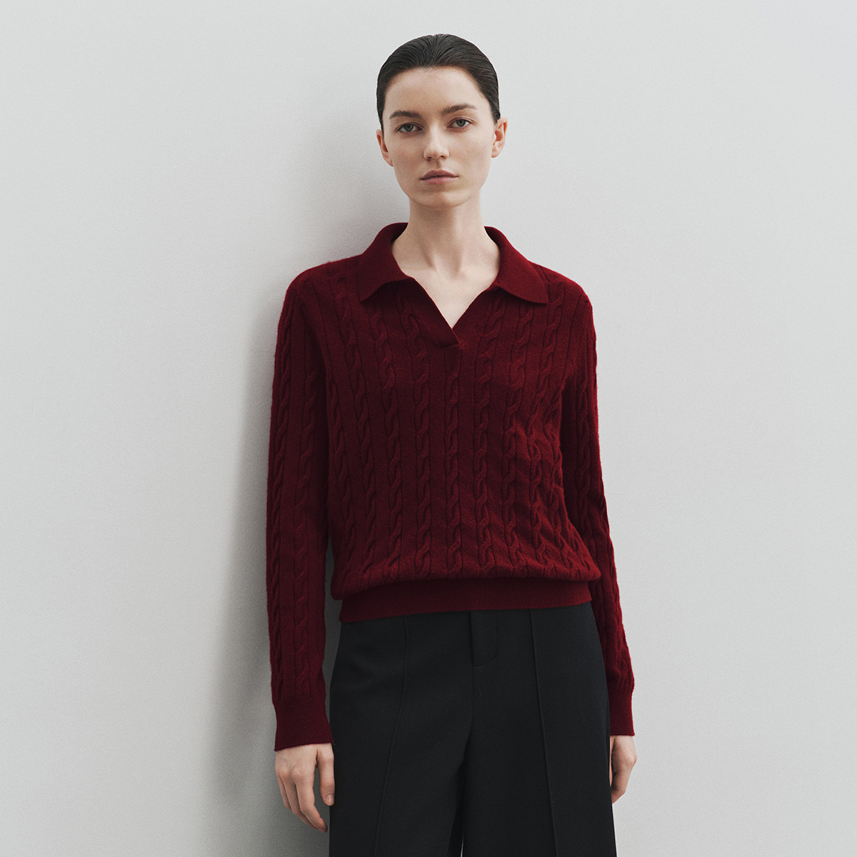 【商场同款新品】迪卡轩 翻领时尚常规款polo毛衣秋冬针织衫W267109