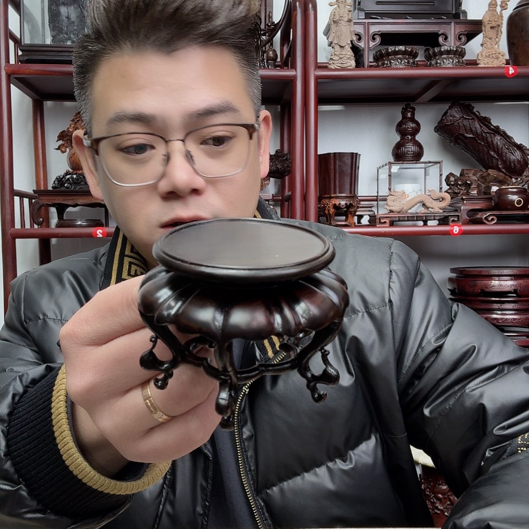 大红酸枝工艺品底座