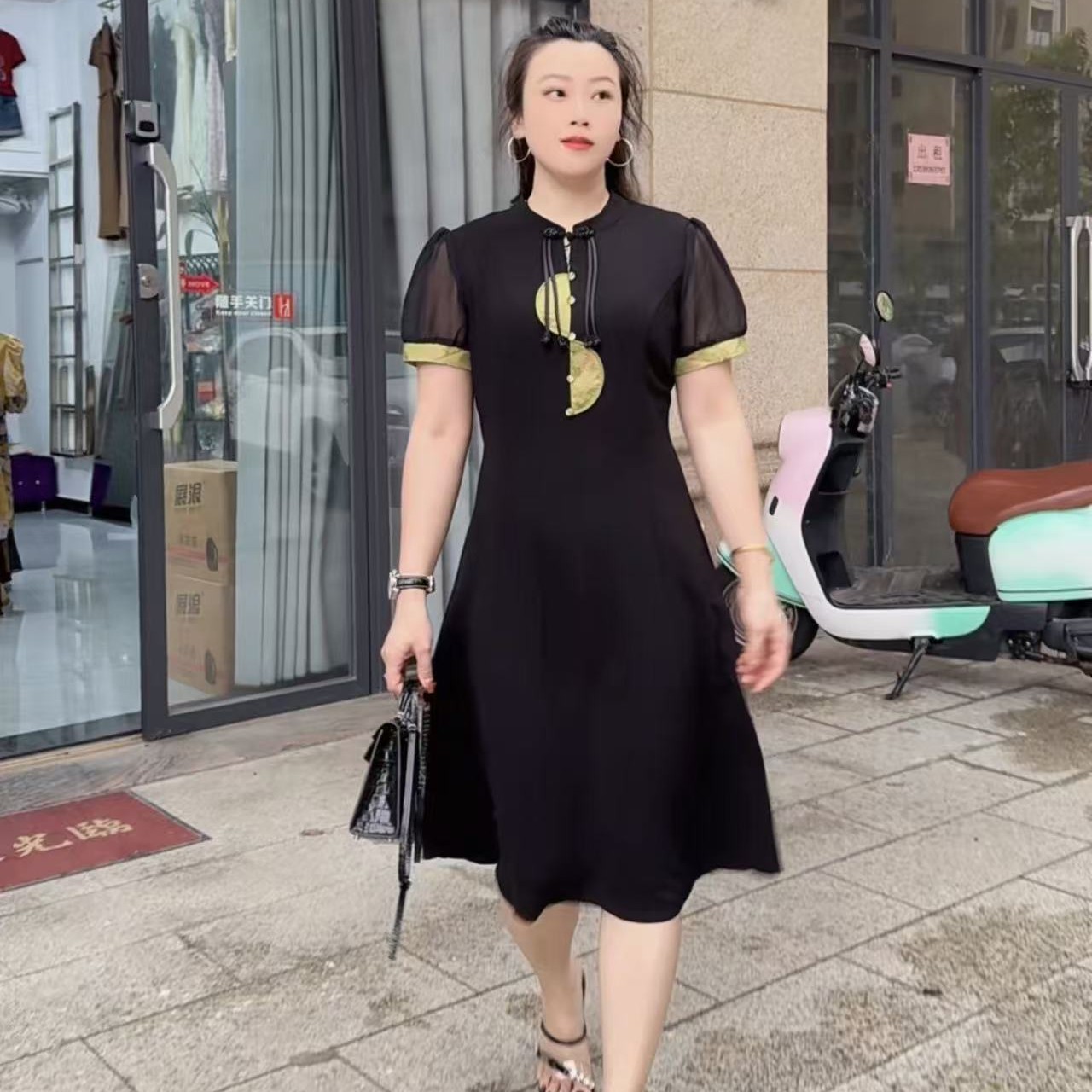 新中式国风夏季连衣裙女高级感气质妈妈款