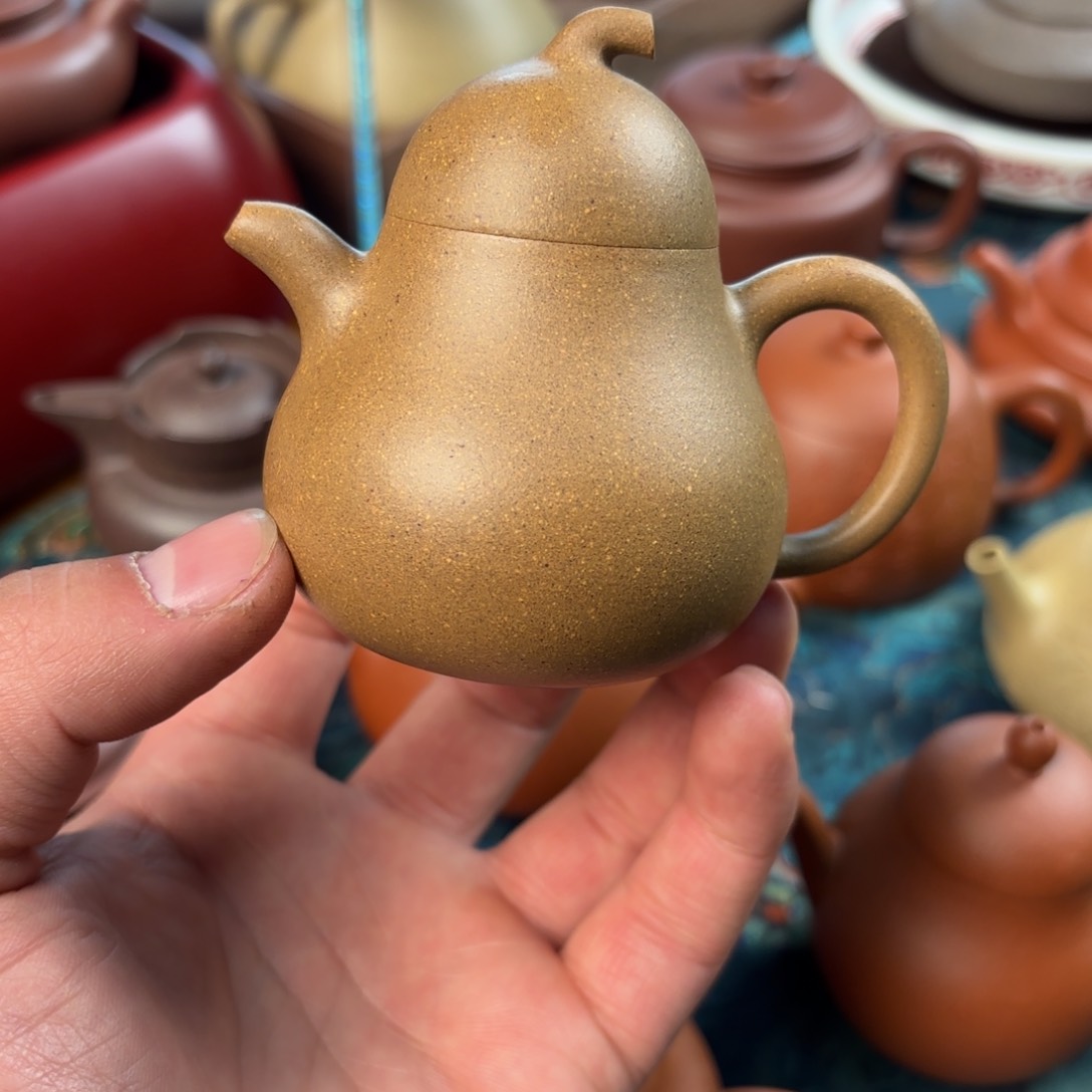 紫砂茶壶黄段 茄瓜 110cc 微瑕