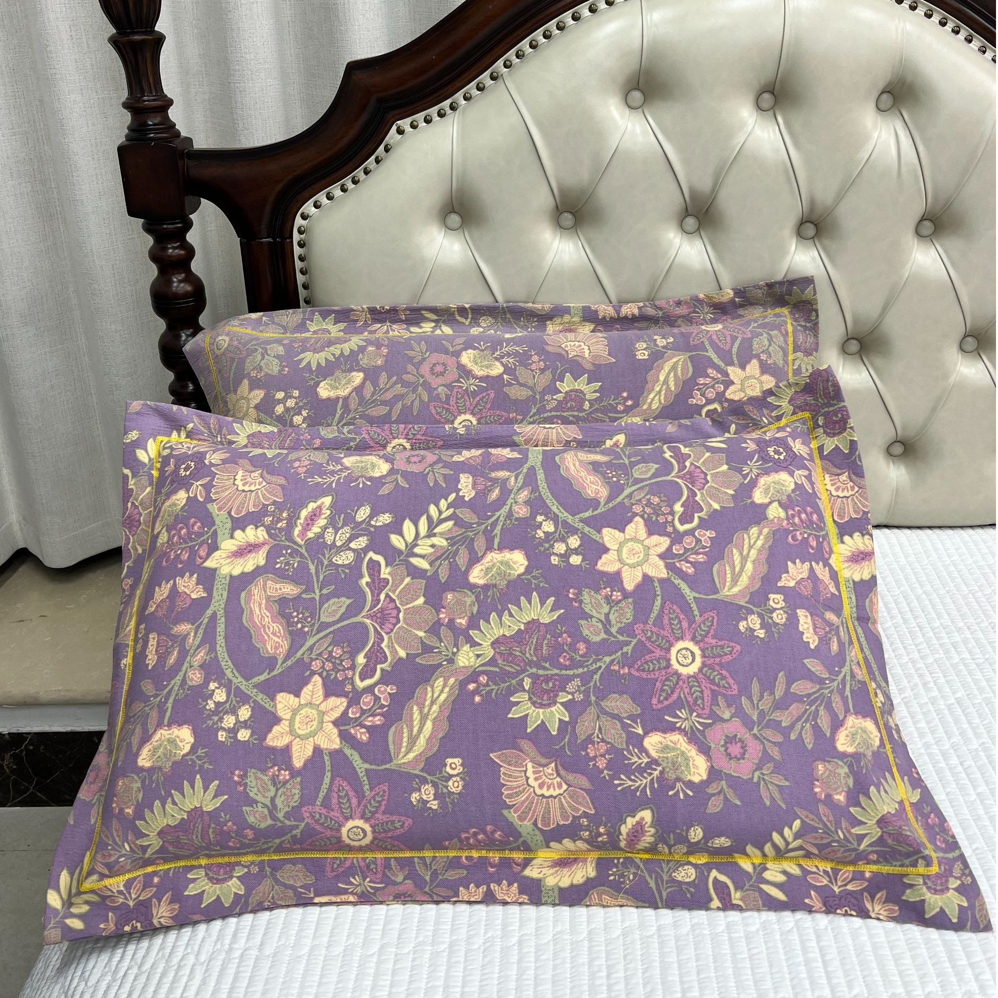 【迪曼罗兰】系列 复古双层纱枕套--紫气东来-1