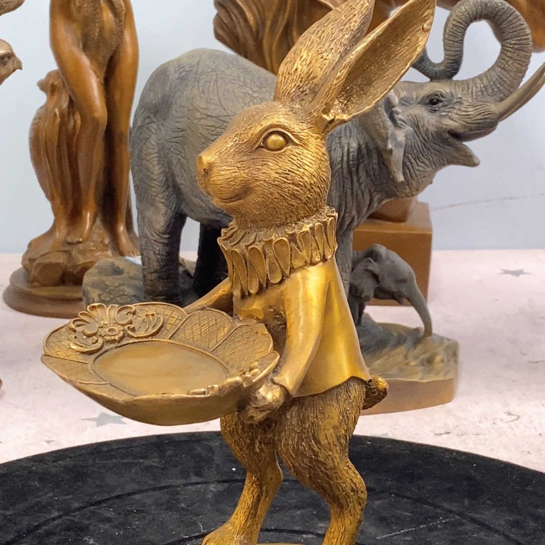 黄铜材质，兔子托盘，欧式风格